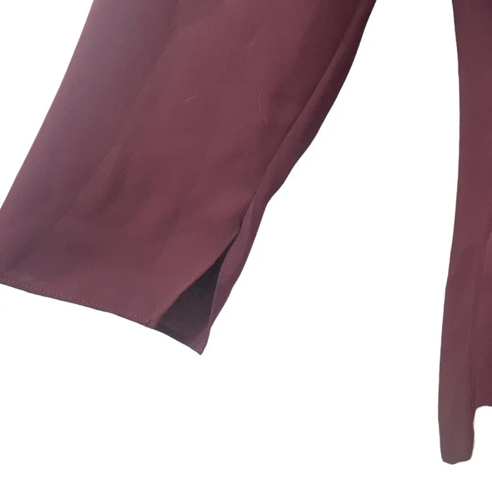 Nic+Zoe Harbour Town Split Neck Tunic Blouse Winterberry Purple Poly NWT Size M - Picture 4 of 10